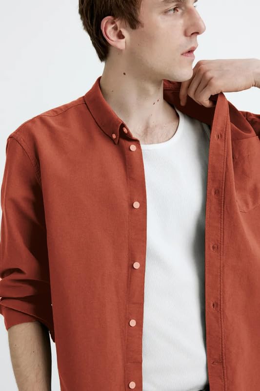 Image of BE ACTIVE Men's Oxford Cotton Lycra Casual Shirt || Men Stylish Shirt || Full Sleeves || Simple Shirt for Men || Timeless Style & Comfort