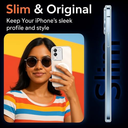 Image of Jkobi Lifetime Anti-Yellow MagSafe Compatible Clear Back Cover Case for Vivo Y200 (Sleek Hard Crystal | Shockproof and Camera Protection)
