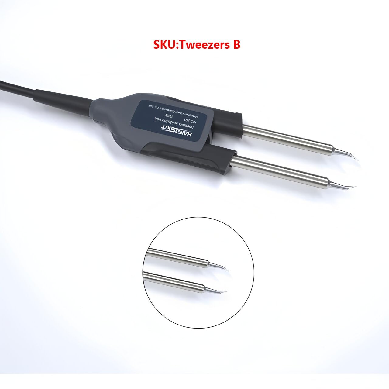 T12 Soldering Station Tweezers Handle for STM 32 Soldering Station Temp Adjust Portable Home Electronics Repair Tool(Tweezers B)