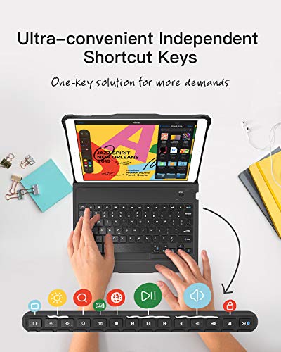Inateck Keyboard Case for iPad 2019 10.2 Inch (7. Gen), iPad Air 2019(3. Gen), iPad Pro 10,5, with Kickstand, Detachable, KB02011
