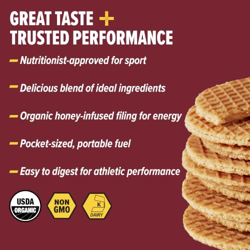 Image of Honey Stinger Organic Almond Butter Maple Waffle, Energy Stroopwafel for Exercise, Endurance and Performance, Sports Nutrition for Home & Gym, Pre and Post Workout, 16.96 Ounce (Pack of 16)