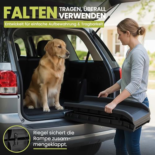 all Pets United® Hunderampe klappbar Hundetreppe Hunde- & Katzentreppe Rampe Einstiegshilfe für Kofferraum Haustiertreppe für Große & Kleine Tiere (Hunderampe)