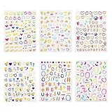 Yingrito シール ぷくぷく ネイルシール 可愛い 6枚セット ライン型立体シール 創造的な3Dデコレーションステッカー 立体 かわいい立体シールセッ 手帳DIY必須アイテム 携帯電話飾り用 DIY用 手帳用 貼り付け可能 手芸用品 贈り物