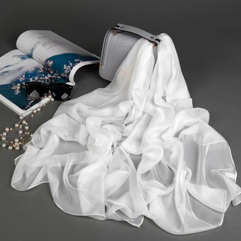 Women Breathable Lightweight Solid Color Soft Silk Feeling Long Fashion Scarves Shawls Wrap3