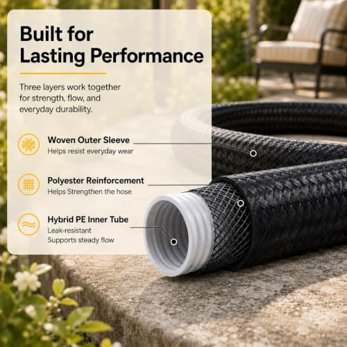 TheFitLife 50 FT Garden Hose, Heavy Duty, Lightweight, Kink-Free, Flexible - image 5