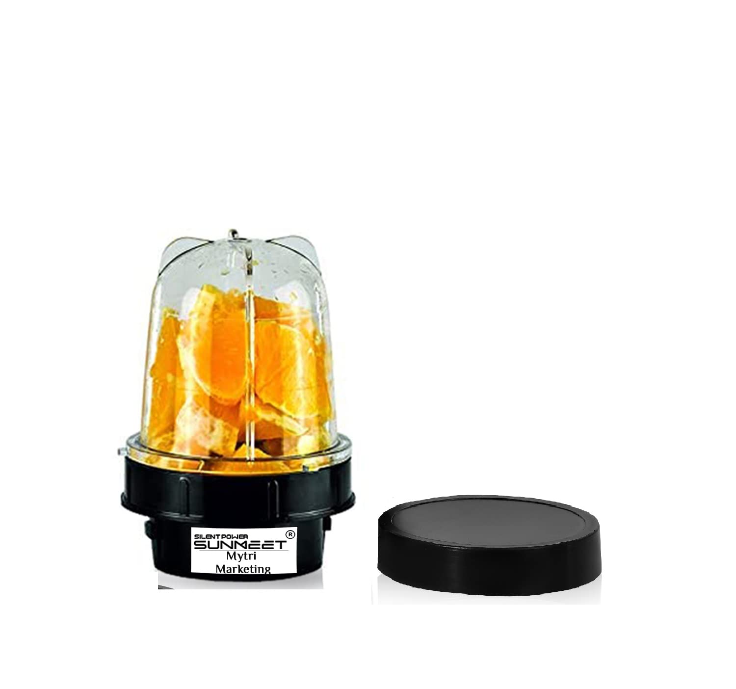 Small Bullet Jar for Mixer Grinder Set of 1 (350 ML) ABS Transparent Plastic Mixer Juicer Jar, Black- NMA12-image-43