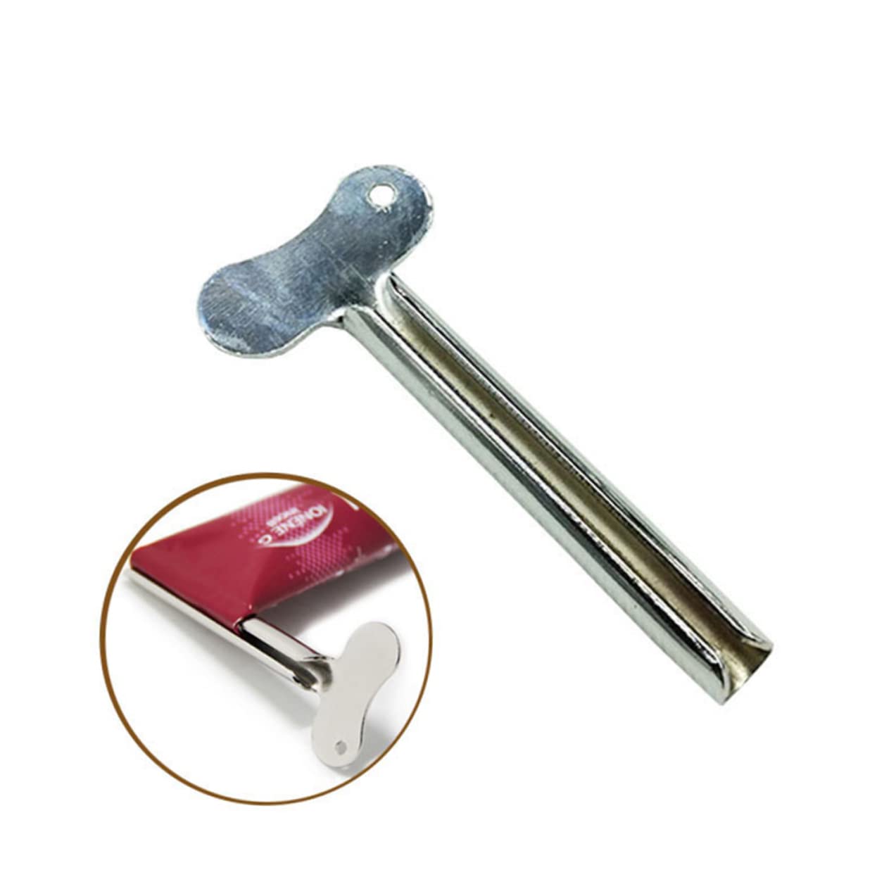 TOBBOMEY 10 Pcs Metal Squeezer Semi-Circular Extruder Toothpaste Extruder Toothpaste Tube Winder Toothpaste Roller Manual Tube Squeezer Wringer Key Toothpaste Squeezer Hand Juicer Silver