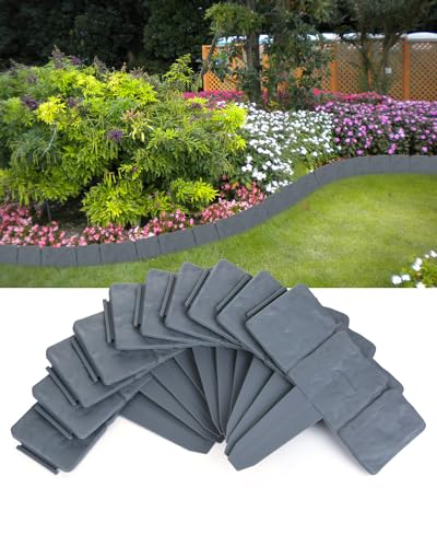Landscape Edging Border No-Dig for Garden: 9 Inch Tall Flower Bed Border No Dig - 16FT...