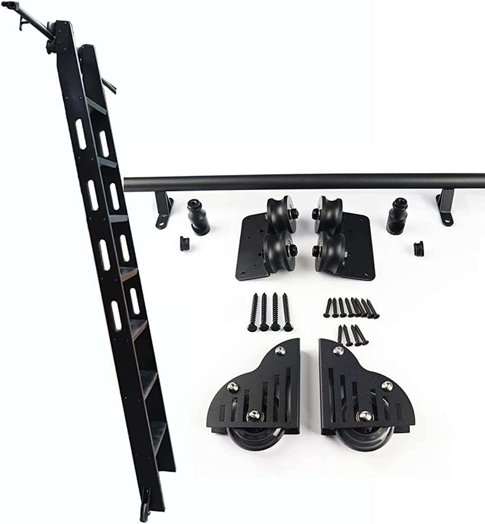 Kit de rail pour échelle coulissante MObyat noir rustique durable