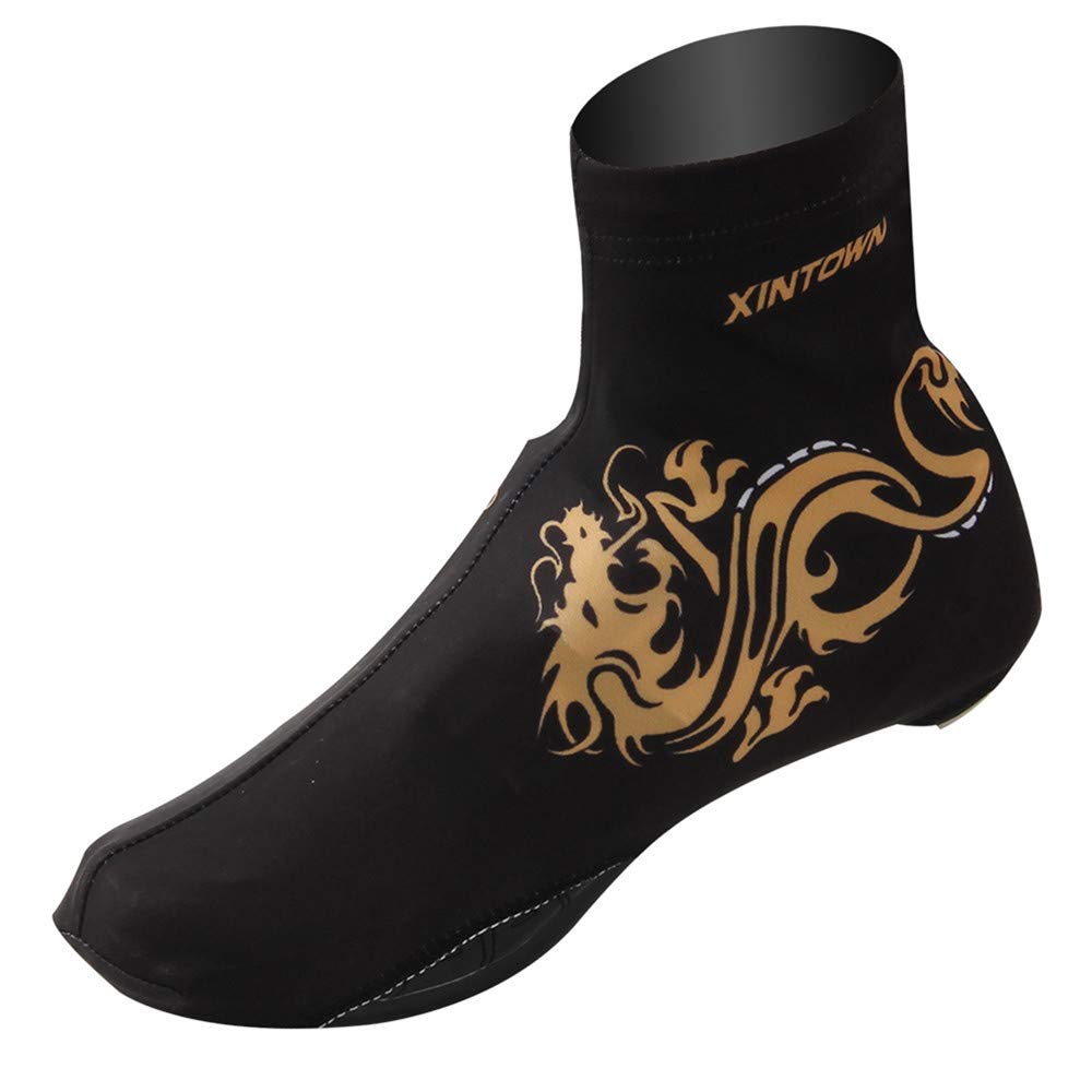 Zhicaikeji Cycling Shoe Cover Longhuang Cycling Bicycle Multi-function Waterproof And Windproof High-top Riding Shoe Cover Waterproof Rain Boots Shoe Cover (Color : Ghost Wolf, Size : L)