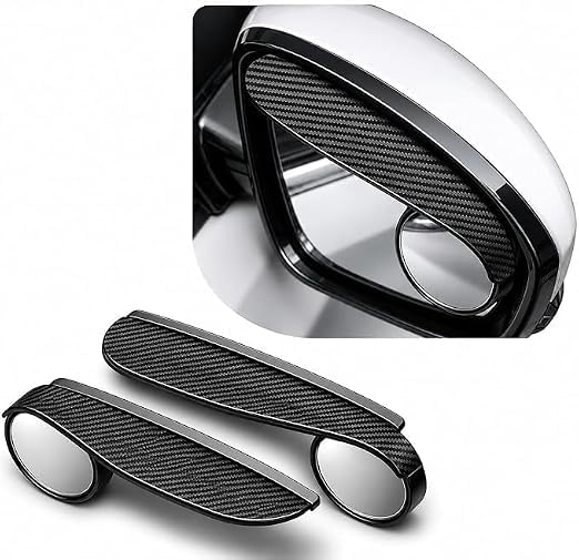 Image of Car Blind Spot Mirror 2-in-1 with Rain Visor, HD Curved Wide Angle Convex Rear View Mirror, 360 Adjustable Blind Spot Mirror for Car Side Mirror, Parking Reversing Lane Change Assistance