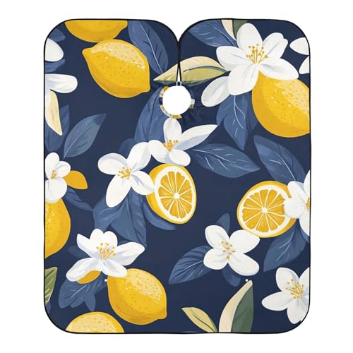 Hezely Lemon and Flowers Hair Dye Cape, Barber Cape for Adults,Waterproof Salon Cape,Waterproof Hairdressing Styling Hair Cutting, 65