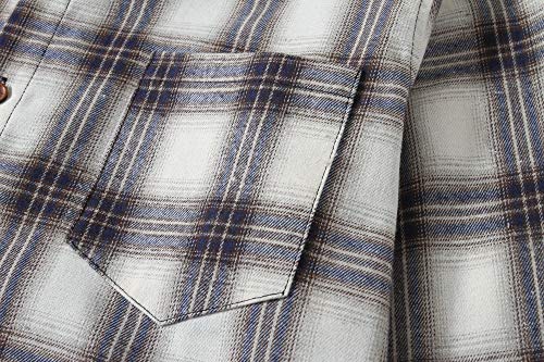 SSLR Flannel Shirt for Men, Long Sleeve Button Down Shirt Plaid Casual4