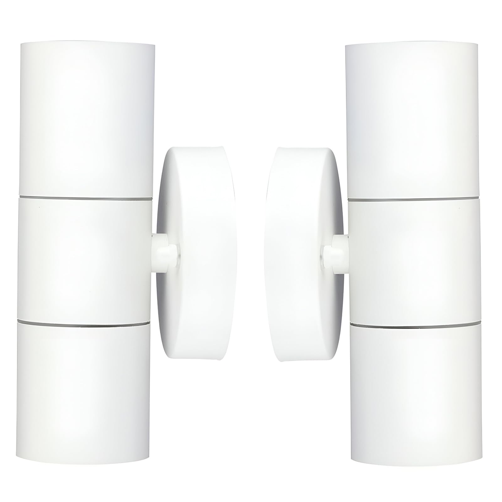 NTEK GU10 Stainless Steel Double Indoor Outdoor Wall Lights, Modern Aluminum Up and Down Wall Lights, IP65 Garden Wall Lamp ZLC03 for Home, Garden, Entrance, Corridor Courtyard (White, Pack of 10)