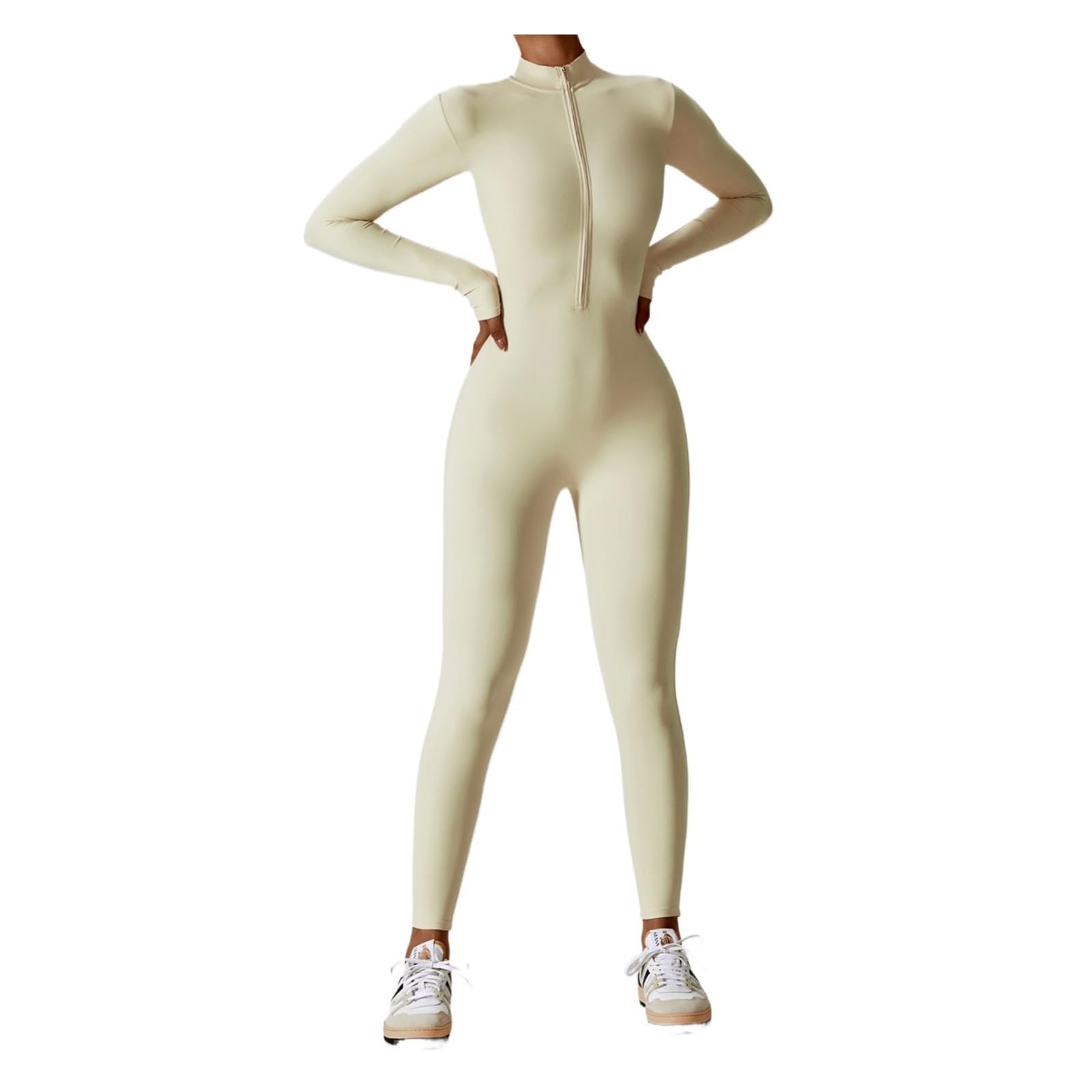 Mallas deportivas de alta intensidad for yoga, manga larga y con cremallera for mujer Para Mujer