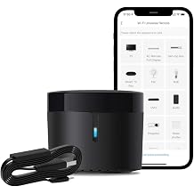 Broadlink RM4 Mini IR Universal Remote Control with HTS2 Cable Only 2.4 GHz Wi-Fi Intelligent Home Automation WiFi Infrared Blaster for TV, Air Conditioning, Compatible with Alexa and Google Home.