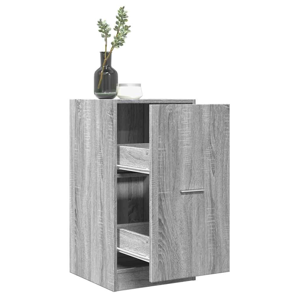 Armadio per farmacie, in legno Sonoma, 40 x 41 x 77,5 cm, con 2 cassetti e spazio per soggiorno, ufficio, corridoio, cucina, cassettiera stabile con guide in metallo, versatile armadio