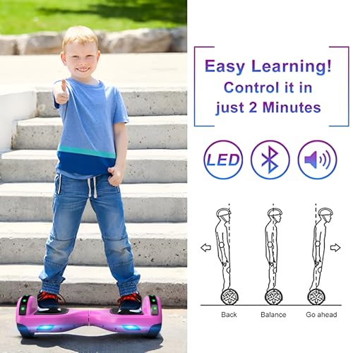 Image of SISIGAD Scooters for Kids Ages 7-12, with Built-in Bluetooth Speaker and 6.5 inch Colorful Lights Wheels, Safety Certified Self Balancing Scooter