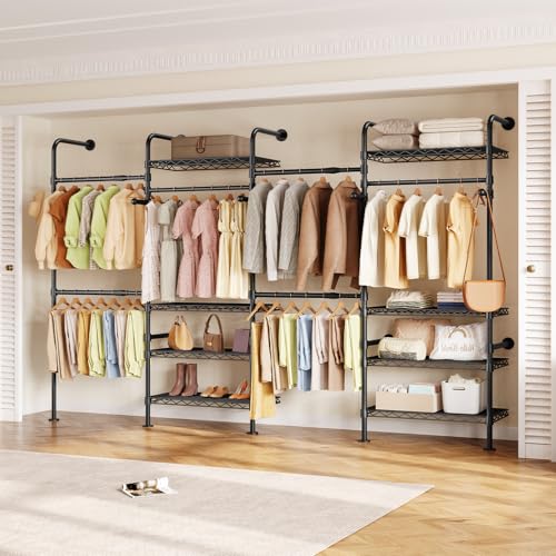 Closet Organizers and Storage, 4-Row Heavy Duty Clothes Rack for