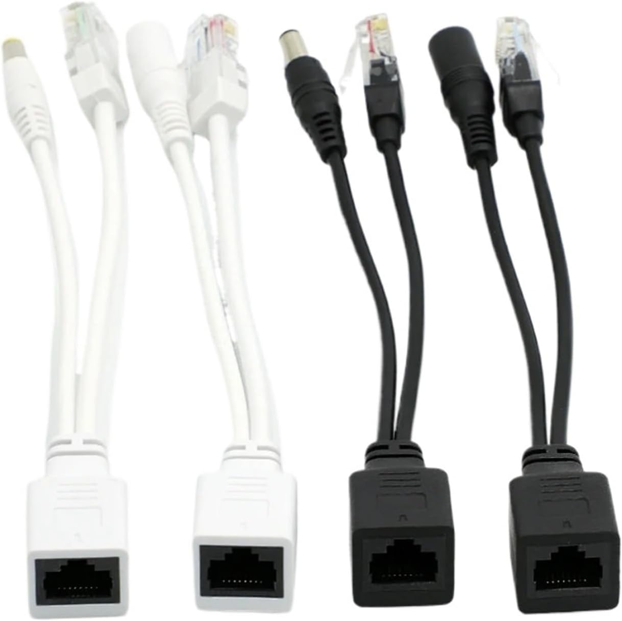 POE Cable, Passive Ethernet Power Adapter Cable, POE Splitter, RJ45 Power Module, 12V(Black 1pair)