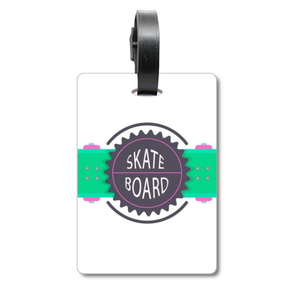 Étiquette d'identification valise motif skateboard aquarelle contre la perte de sac - 5