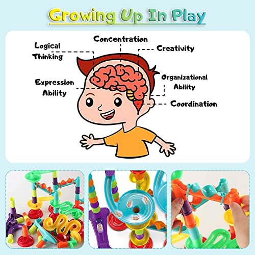Marble Run For Kids Ages 4-8 - Maze Game Diy Educational Playset Birthday Gift For Ages 3+,Track Pipe Building Blocks Glass Marbles For Kids Birth Day Preschool, Toys For 3 Year Old Boys Christmas #TOP4