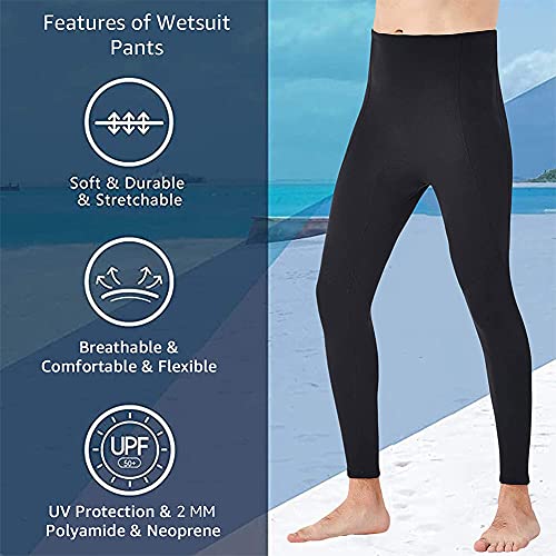 Wetsuit Pants Women Men Neoprene Long Pants 2Mm Diving Swimming Surfing Leggings, 3Mm 1.5Mm Swim Tights Pant Wetsuits Shorts Warm Sun Protection For Snorkeling Scuba Kayaking Water Sports (2Mm Men, M) #TOP3