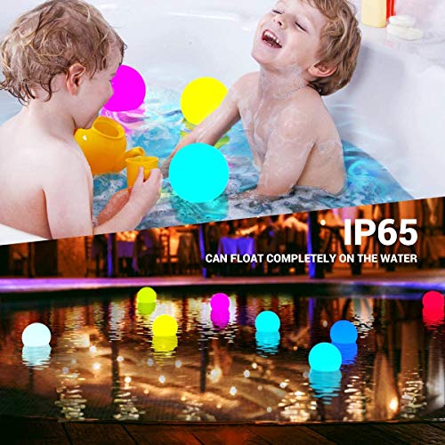 LOFTEK Led Pool Balls Lights,Color Changing Floating Led Pool Light Waterproof IP65,Battery LED Ball Lights,Hot Tub Glow Balls,Bath Toys,Pool Toys,Night Lights,Glow Beach Ball Outdoor Indoor (2 Packs)