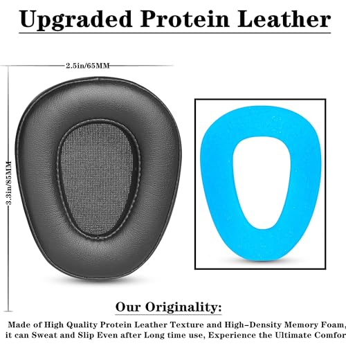 B650XT Replacement Earpads para BlueParrott S650XT B650-XT Headset | Fundas con almohadillas de espuma viscoelástica negras miniatura 4