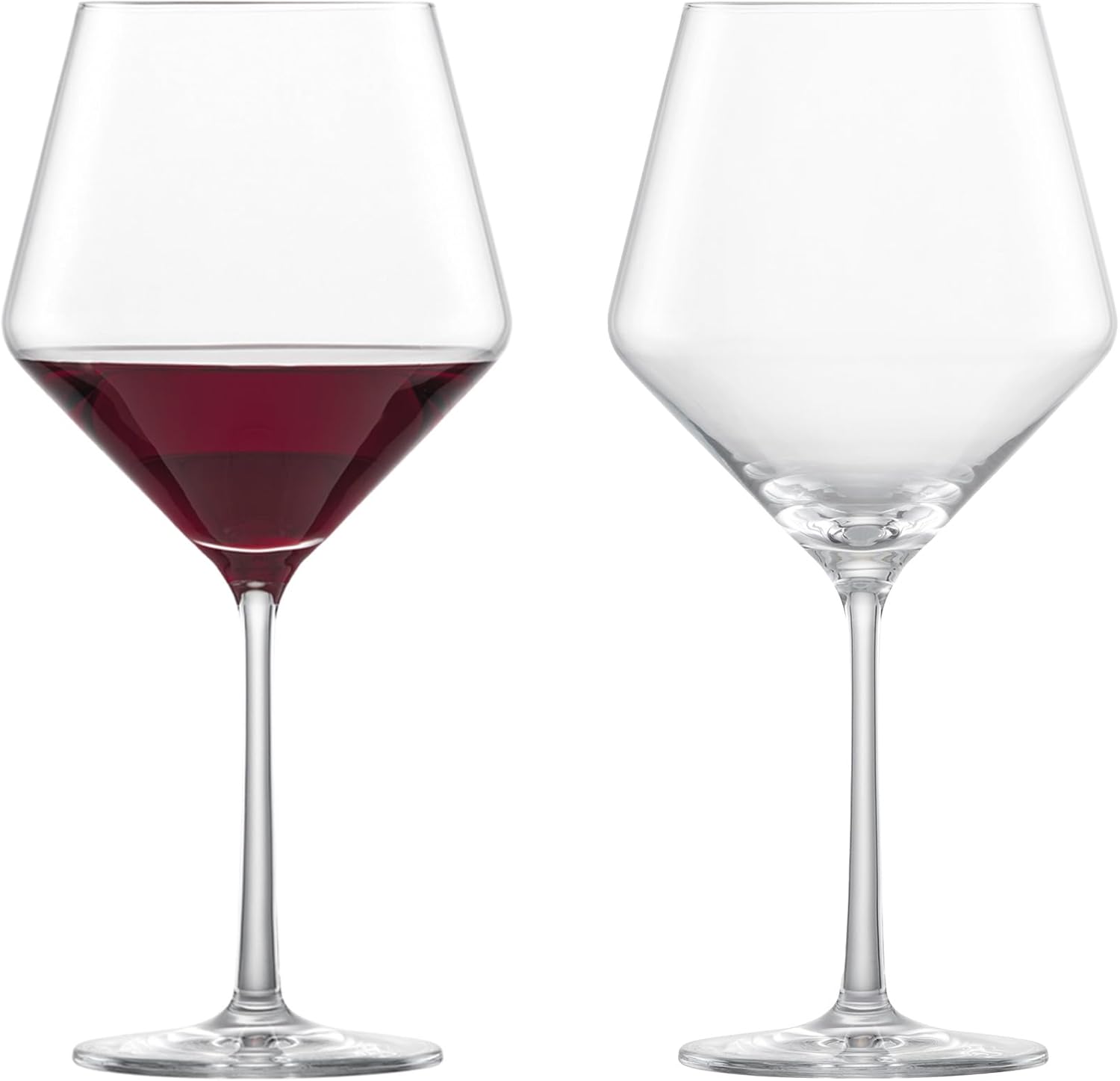 Wide-bowled crystal glasses for Pinot Noir.