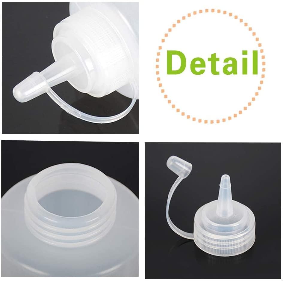 Sauce Bottle 4pcs 8/12/16/24 oz Plastic Squeeze Squirt Condiment Squeeze Bottle with Twist On Cap Lids for Ketchup BBQ Sauces Paint Olive Oil for Ketchup Sauces Dressings (Color : 16oz) (12oz ) image 4