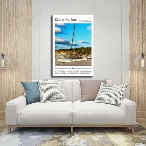 Décoration maison de plage Stone Harbor | Impression toile Jersey Shore 61x91 - 5