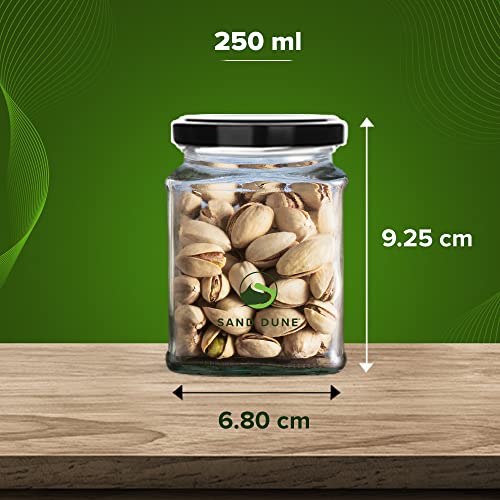 Image of SAND DUNE 250 ml Each Storage Glass Jar Set, Transparent | BPA Free | Storage Jar Containers /Barni for Kitchen for Aachar Pickle, Dry Fruits and Spices (250 ml, Pack of 3)