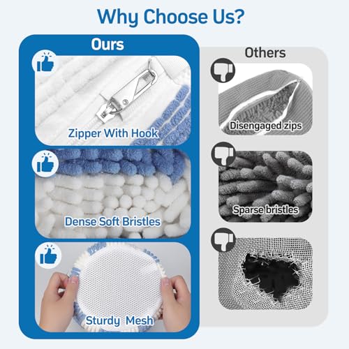 BoriYa Schuhwaschbeutel Waschmaschine,2 Stück Nikelon Waschbeutel Schuhe 360° Reinigung,2025 Upgrade Wäschesack Schuhe für Sneaker,Schuh Waschbeutel für Waschmaschine mit Abschließbarer Reißverschluss