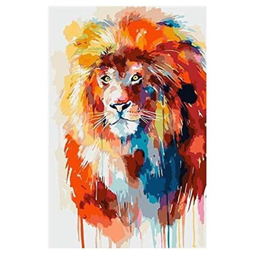 Pintura Digital DIY Envío Directo 40x50 Acuarela León Animal Lienzo Boda Art Deco Imagen Regalo