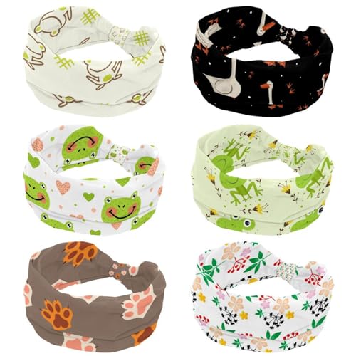 Lot de 6 bandeaux larges pour femmes et filles style turban croisé