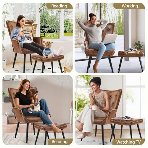 Sillón Plegable Marrón con Cuero Sintético miniatura 3