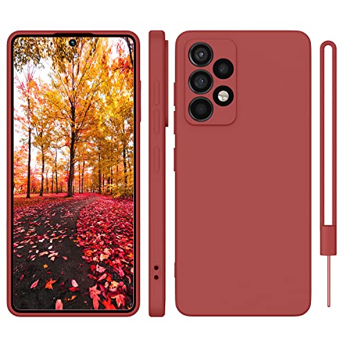 ORDA für Samsung Galaxy A52/A52s 5G Hülle Silikon Case, Hanyhülle für Samsung A52s 5G Case Dünn mit Microfiber, Kameraschutz und Bildschirmschutz, Hülle für Samsung Galaxy A52 4G/5G Rot