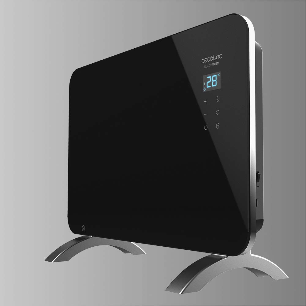 Cecotec Grzejnik elektryczny Niskie Zużycie Gotowy Warm 6670 Crystal Connection Z Wifi, 1000 W, Regulowany termostat, Timer, Stojak stojący, Zabezpieczenie przed przegrzaniem, Cichy, Czarny