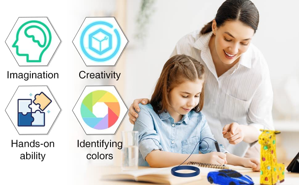 Image of Numakers PLA 3D Pen Filament Refill Pack - 1.75mm Diameter, 5 Meters Each Color,Eco-Friendly PLA, Smooth Printing, Compatible with Most 3D Pens, Multi-Color Pack (Pack of 20)