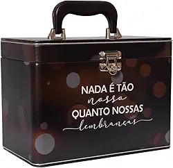 Maleta Box 10x15 600 fotos 6 Álbuns Fotográficos LEMBRANÇAS Preto Jovem Álbum de Fotos