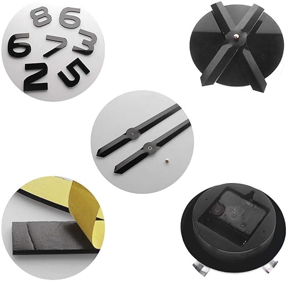The Geeky Days Sexy Position Giant DIY Large Wall Clock with Mirror Effect Wall Art Home Decor Frameless Big Time Clock Watch(Black)