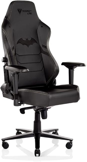 Secretlab TITAN 2020 Dark Knight Gaming Chair - Reclining - Ergonomic - Comfortable Computer Chair with 4D Armrests - Headrest & Lumbar Support - Black - Hybrid Leather