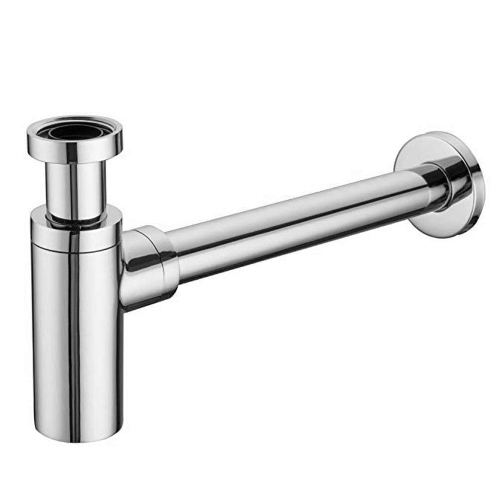 Trampa para Botella de Lavabo de baño, tapón de Drenaje emergente con Kit de Drenaje de Fregadero de desbordamiento, sifón, Trampa de residuos, Drenaje Cromado