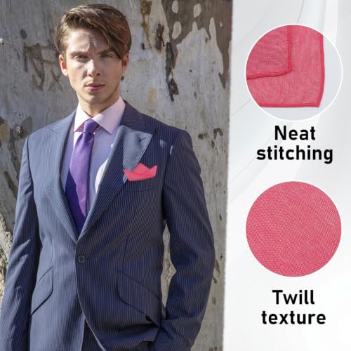 Image of LJBFNN Pocket Squares Handkerchiefs for Men Soft Cotton Mens Womens White Pocket Square with Holder for Suit Wedding Business