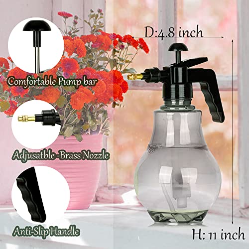 Pump Sprayer Handheld, 0.4 Gallon Garden Hand Pressure Mist Sprayer, Portable Lawn & Garden 50 Oz Sprayer Bottle, Pumping Yard Sprayer Clear Weed Sprayer With With Adjustable Nozzle (1.5L Grey) #TOP5