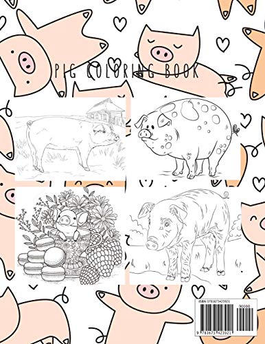 Pig Coloring Book: Pig Toy Gifts for Toddlers, Kids Ages 4-8 ,Girls 4-8, 8-12 or Adult Relaxation | Cute Easy and Relaxing Realistic Large Print Birthday Gifts image 4