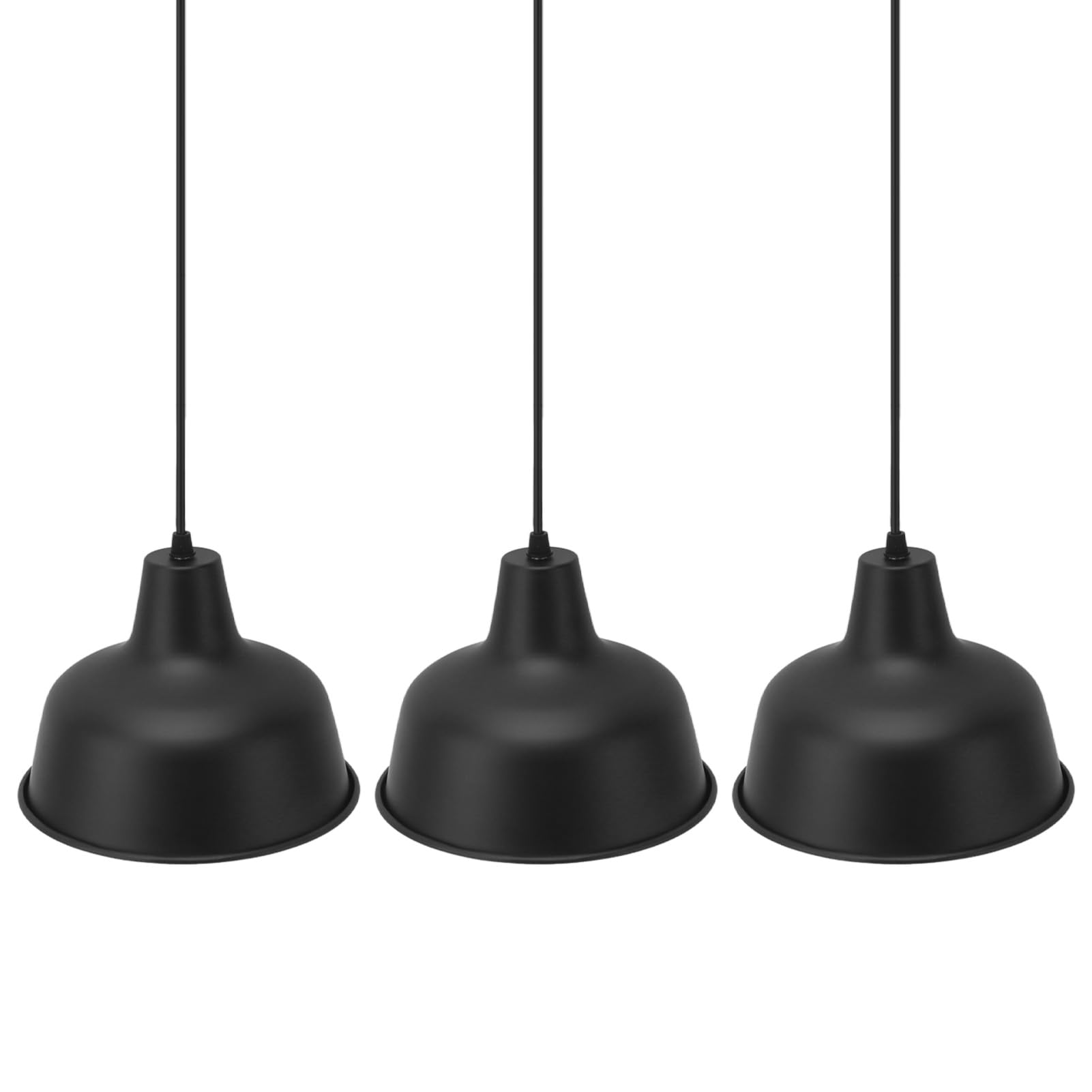 Omabeta Portalámparas Colgante de Granero de 3 Uds, Accesorio de Iluminación de Hierro Industrial con Cuerda Ajustable para Bares y Restaurantes Domésticos
