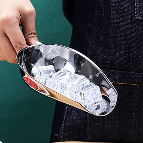 Pala Per Ghiaccio In Acciaio Inossidabile 25x8,5 Cm, Multiuso Per Farina, Tè, Caffè, Frutta Secca, Oro Rosa, Utensile Da Bar - 3