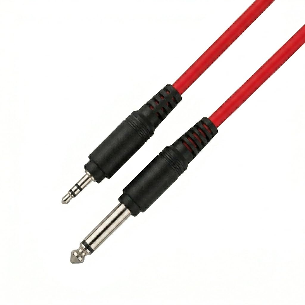 Lisburn Audio (LB-152) Guitar Cable - 6.35mm (1/4 inch) Male Mono Plug to 3.5mm Male Audio Jack Cable, Mono to Aux, Jack to Aux, Mono to Stereo, Jack to Stereo Cable (4.92 FT / 1.5 Meters)-image-48